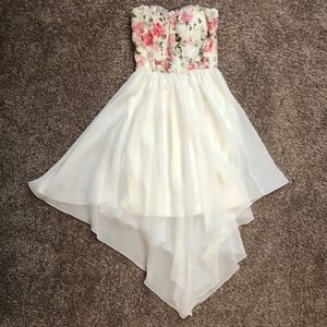 🍒🍒🍒Strapless Papaya asymmetrical Dress